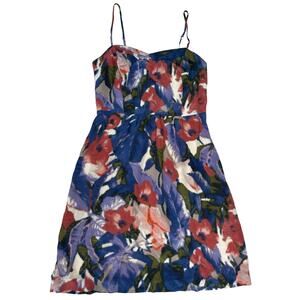 Anthropologie Moulinette Soeurs Purple Red Reflecting Pool Silk Sundress Size 8